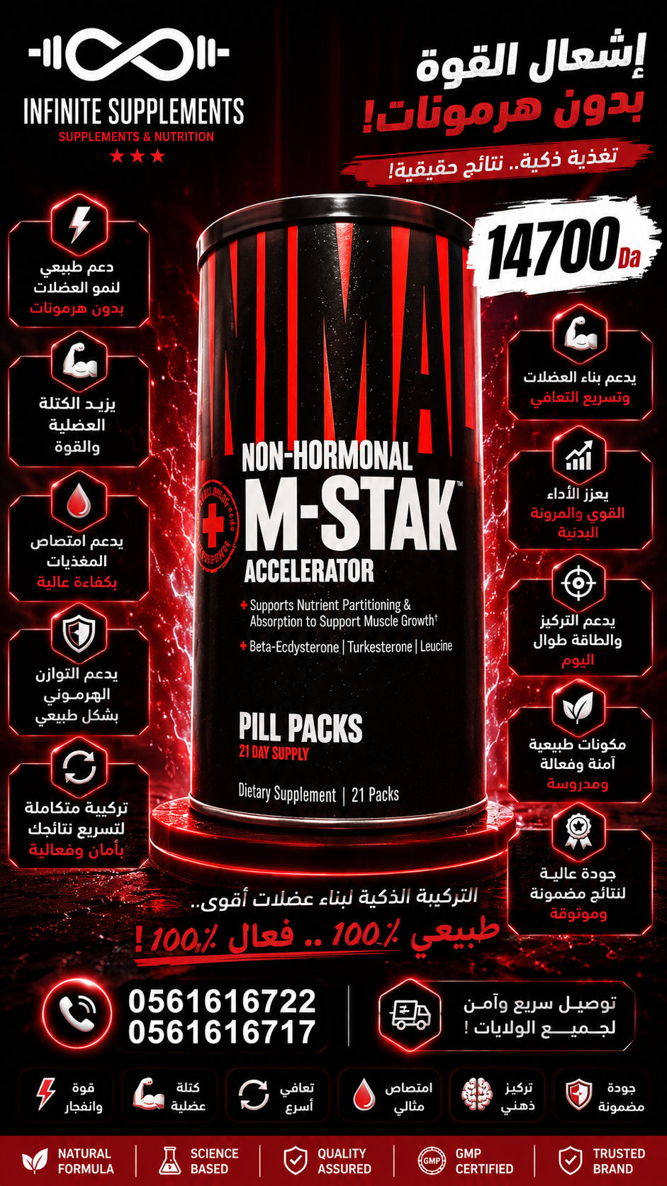 ANIMAL M-STAK (Non-Hormonal Accelerator)